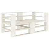 Garden 2-Seater Pallet Sofa White Solid Pinewood