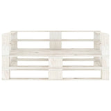 Garden 2-Seater Pallet Sofa White Solid Pinewood