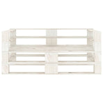 Garden 2-Seater Pallet Sofa White Solid Pinewood