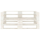 Garden 2-Seater Pallet Sofa White Solid Pinewood - Front View