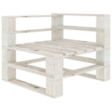 Garden 2-Seater Pallet Sofa White Solid Pinewood