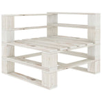 Garden 2-Seater Pallet Sofa White Solid Pinewood