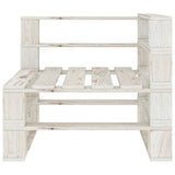 Garden 2-Seater Pallet Sofa White Solid Pinewood