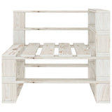 Garden 2-Seater Pallet Sofa White Solid Pinewood - Top-Down View