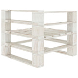 Garden 2-Seater Pallet Sofa White Solid Pinewood