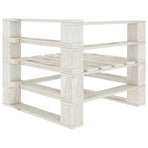 Garden 2-Seater Pallet Sofa White Solid Pinewood