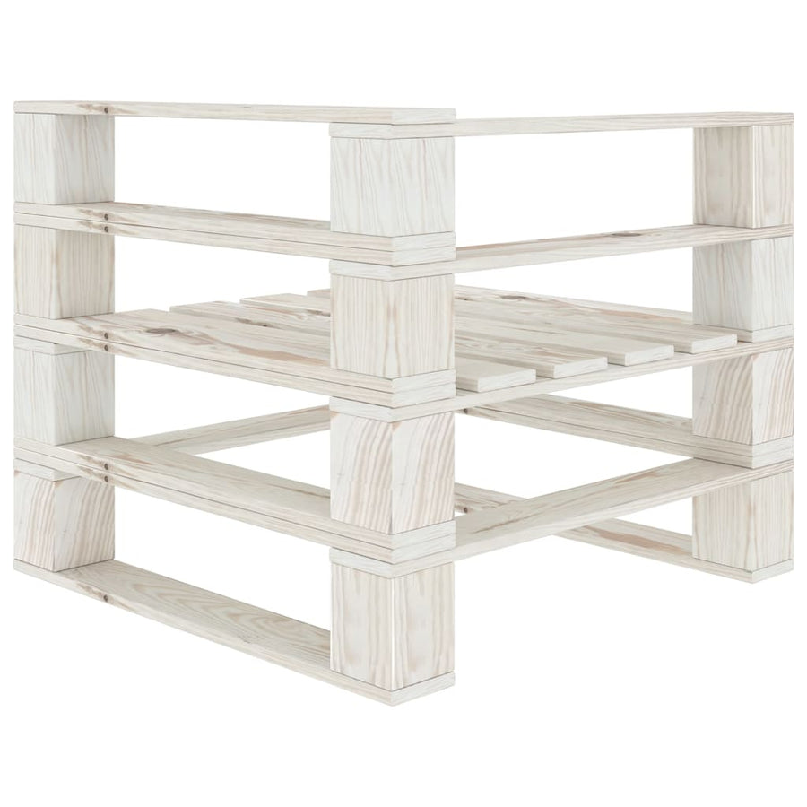 Garden 2-Seater Pallet Sofa White Solid Pinewood