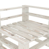 Garden 2-Seater Pallet Sofa White Solid Pinewood - Rear View
