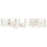 5 Piece Garden Pallet Lounge Set Solid Pinewood White