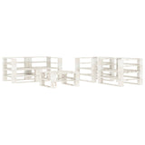 5 Piece Garden Pallet Lounge Set Solid Pinewood White