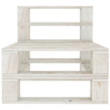 5 Piece Garden Pallet Lounge Set Solid Pinewood White - Top-Down View