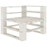 5 Piece Garden Pallet Lounge Set Solid Pinewood White - 45-Degree Angle