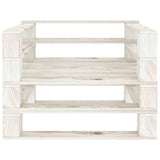 5 Piece Garden Pallet Lounge Set Solid Pinewood White - Low Angle