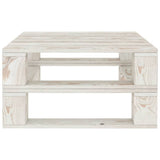 5 Piece Garden Pallet Lounge Set Solid Pinewood White