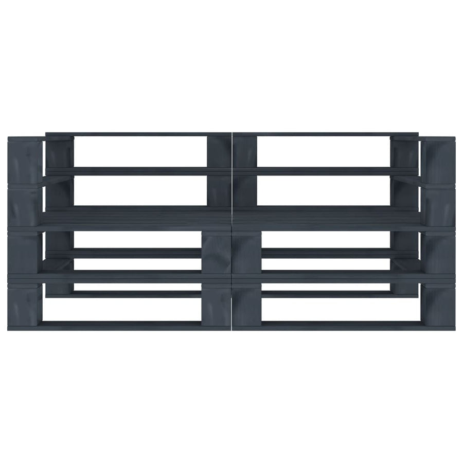 Garden 2-Seater Pallet Sofa Grey Solid Pinewood