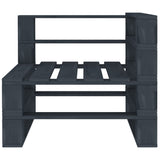 Garden 2-Seater Pallet Sofa Grey Solid Pinewood - Top-Down View