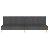 2-Seater Sofa Bed Dark Grey Fabric