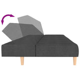 2-Seater Sofa Bed Dark Grey Fabric - Rear View