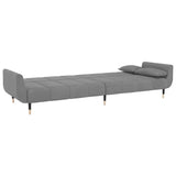 2-Seater Sofa Bed with Two Pillows Light Grey Velvet - Close-Up Angle