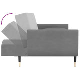 2-Seater Sofa Bed with Two Pillows Light Grey Velvet - Extra Image