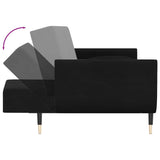 2-Seater Sofa Bed with Two Pillows Black Velvet - Extra Image