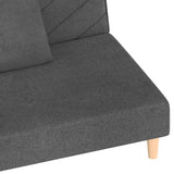 2-Seater Sofa Bed with Two Pillows Dark Grey Fabric - Extra Image