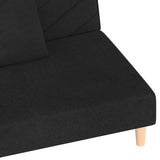 2-Seater Sofa Bed with Two Pillows Black Fabric - Extra Image