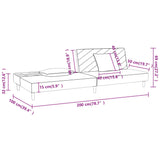 2-Seater Sofa Bed with Two Pillows Black Fabric - Extra Image
