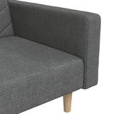 2-Seater Sofa Bed with Two Pillows Dark Grey Fabric - Extra Image