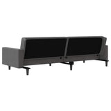 2-Seater Sofa Bed with Two Pillows Dark Grey Velvet - 45-Degree Angle