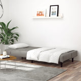 2-Seater Sofa Bed Light Grey Velvet - Side View