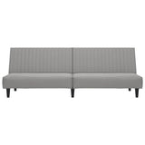 2-Seater Sofa Bed Light Grey Velvet
