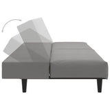 2-Seater Sofa Bed Light Grey Velvet - Low Angle