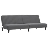 2-Seater Sofa Bed Dark Grey Velvet - Front View
