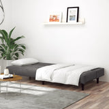 2-Seater Sofa Bed Dark Grey Velvet - Side View