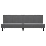 2-Seater Sofa Bed Dark Grey Velvet