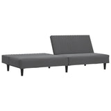 2-Seater Sofa Bed Dark Grey Velvet - Rear View