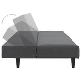 2-Seater Sofa Bed Dark Grey Velvet - Low Angle