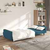 2-Seater Sofa Bed Blue Velvet - Side View