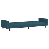 2-Seater Sofa Bed Blue Velvet - Close-Up Angle