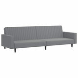 2-Seater Sofa Bed Light Grey Velvet - Front View