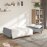 2-Seater Sofa Bed Light Grey Velvet - Side View