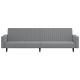2-Seater Sofa Bed Light Grey Velvet - Top-Down View
