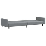 2-Seater Sofa Bed Light Grey Velvet - Close-Up Angle