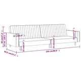 2-Seater Sofa Bed Light Grey Velvet