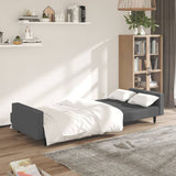 2-Seater Sofa Bed Dark Grey Velvet - Side View