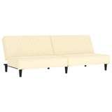 2-Seater Sofa Bed Cream Faux Leather - Front View