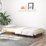 2-Seater Sofa Bed Cream Faux Leather - Side View