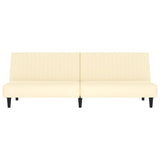 2-Seater Sofa Bed Cream Faux Leather