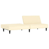 2-Seater Sofa Bed Cream Faux Leather - Rear View